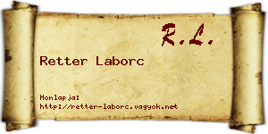 Retter Laborc névjegykártya